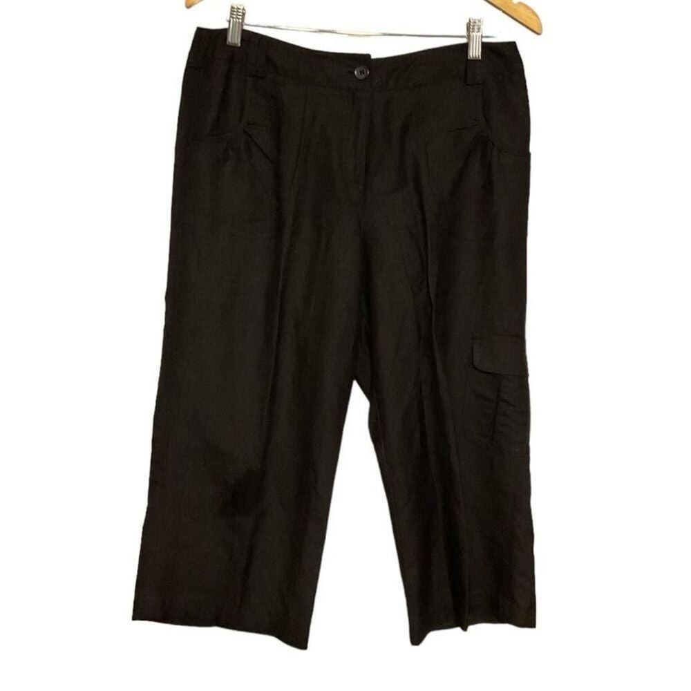 SANDRO sportswear black‎ linen crop pants size 10